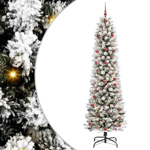 vidaXL Künstlicher Weihnachtsbaum mit 300 LEDs Grün und Weiß 240 cm 3396129