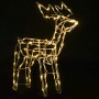 Leuchtendes LED-Rentier aus Drahtgestell mit warmweißen Lichtern, Weihnachtsdekoration für Außenbereiche.