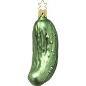 Grüne Glas Weihnachtsgurke, 11,5 cm, als Christbaumschmuck für Weihnachten.