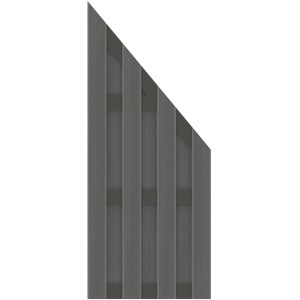 Anthrazitfarbenes Jumbo WPC Sichtschutzelement mit Alu-Riegel, 74x179/90 cm, für den Garten.