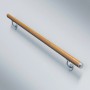 Lackierter Dolle Handlauf aus Buche (150 cm) mit Stahl-Wandhalterung.
