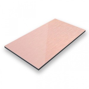 Aluverbundplatte in Kupfer gebürstet, 50x100cm, ideal für Wandverkleidung und moderne Designs.
