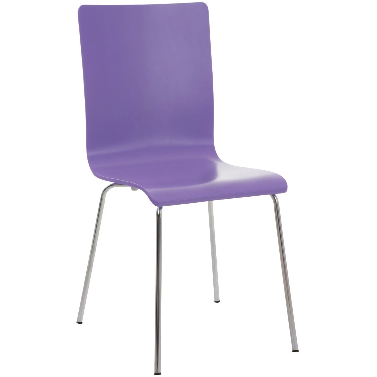 DELUKE Besucherstuhl PEPE 87x43x47cm Lila Holz Metall In Chromoptik Gestell Konferenzstuhl Wartezimmerstuhl