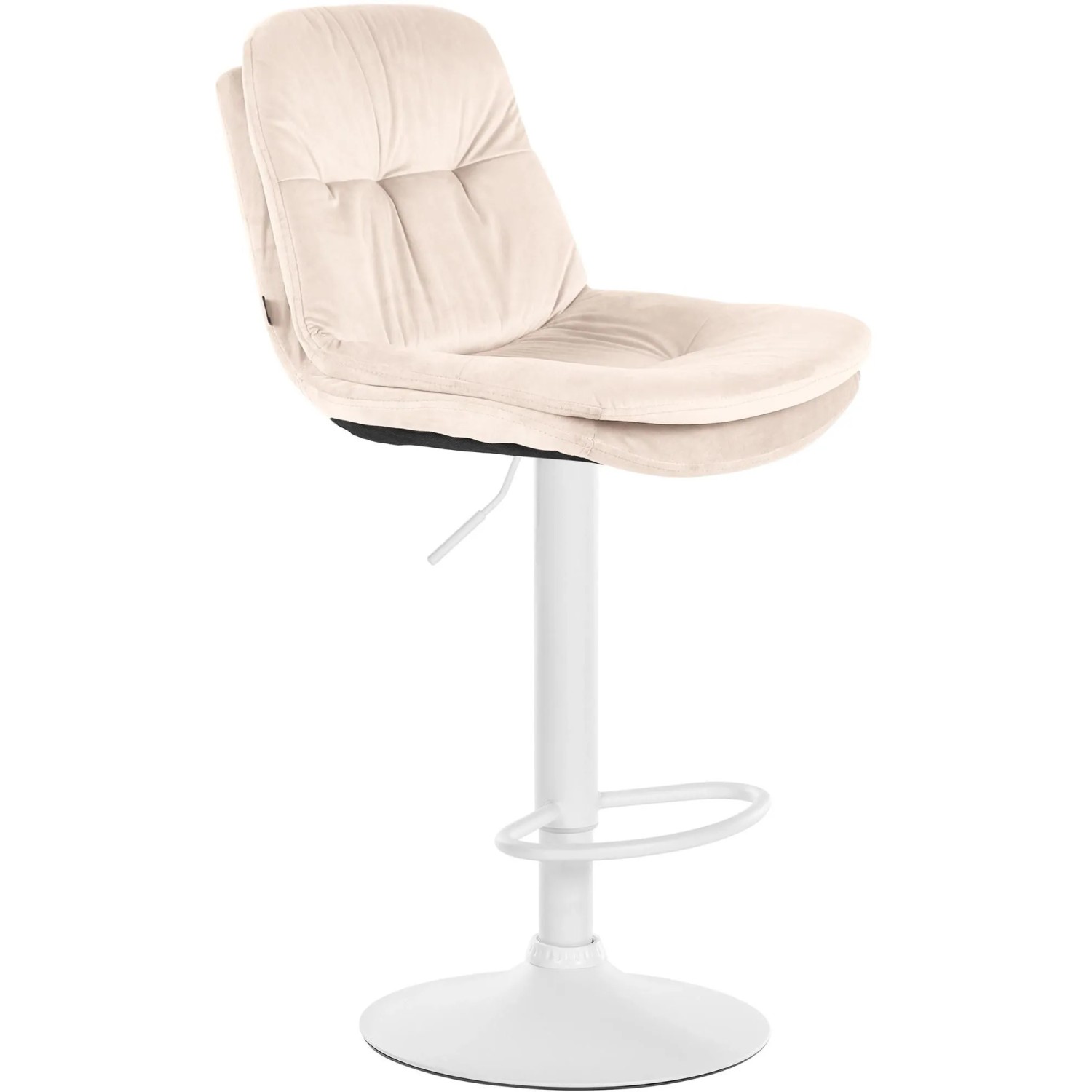 CLP Barhocker Laurel Samt Metall Matt Weiss/Creme