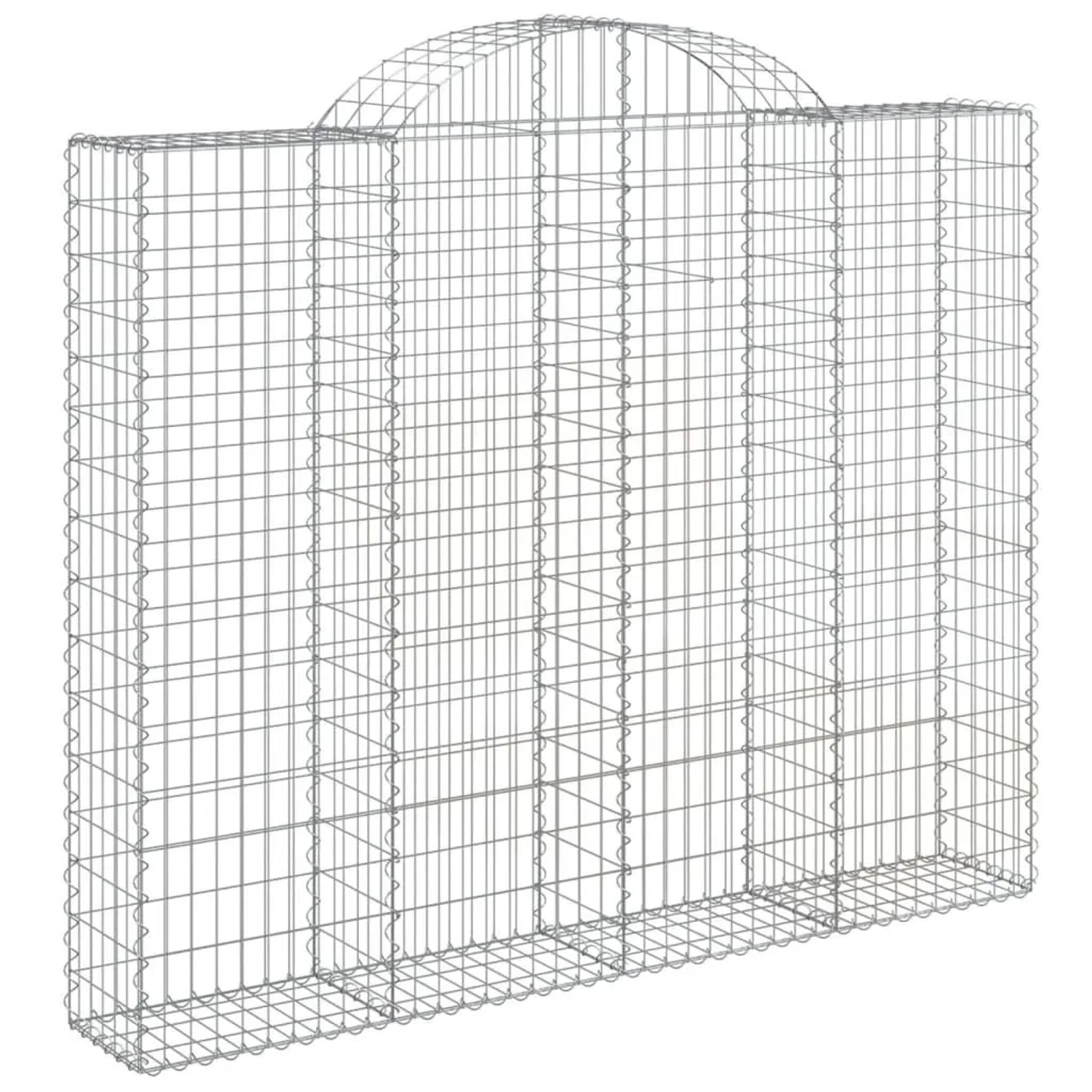 vidaXL Gabionen mit Hochbogen 2 Stk 200x30x160/180cm Verzinktes Eisen 3146173