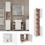 Vicco Badmöbel-Set Fynn Sonoma/Weiß, 3-teilig mit Hochschrank, Waschbeckenunterschrank und Spiegelschrank.