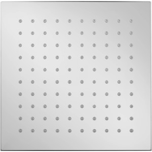 Quadratische baliv Kopfbrause KBR-20.40 aus Edelstahl mit Antikalk-Noppen.