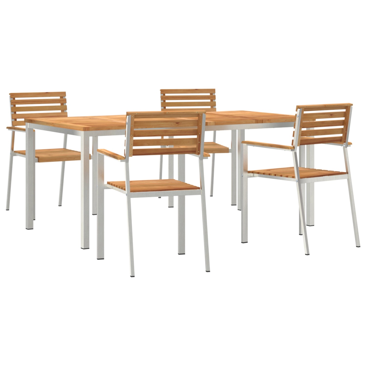 vidaXL Garten Essgruppe mit 5 Teilen aus Massivem Teakholz 3334785 günstig online kaufen