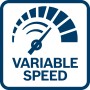 Symbol für variable Geschwindigkeitseinstellung der Bosch Säbelsäge GSA 18V-24.