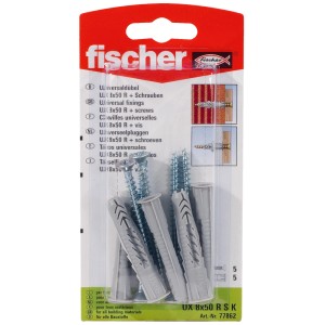 Fischer Universaldübel UX 8 x 50 RSK mit Schrauben, 5er-Packung.