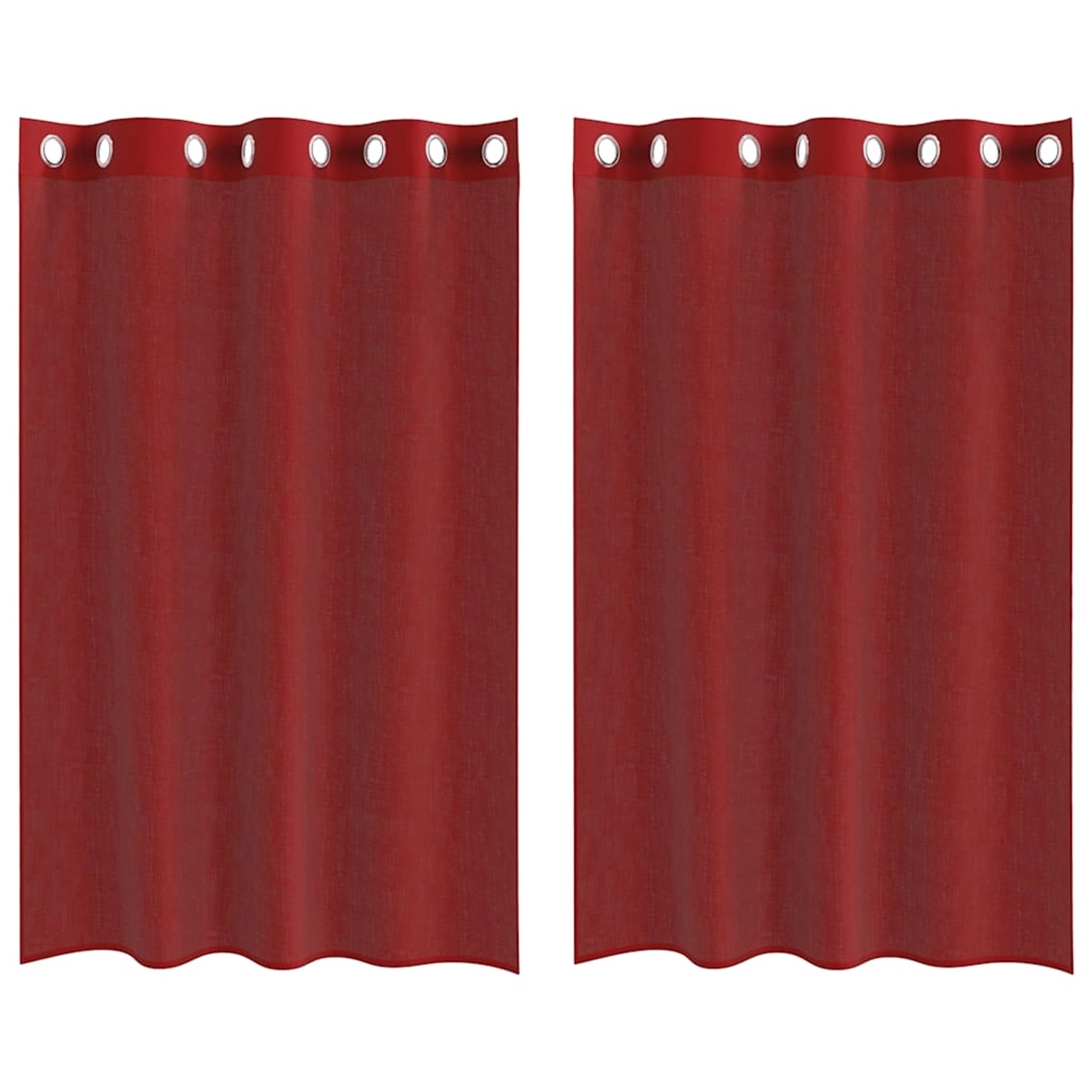 vidaXL Voile Vorhänge mit Ösen 2 Stk Weinrot 4102156 günstig online kaufen