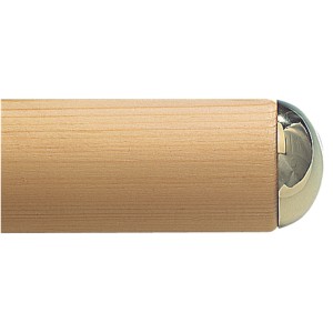 Detailaufnahme: Handlauf mit polierten Messing Endkappen (2 Stück).