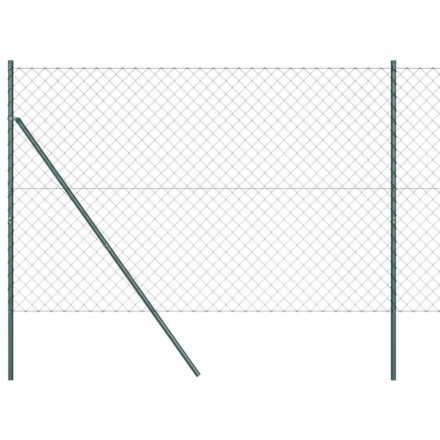 vidaXL Zaunpfosten Grün 25 x 1,6 m 60 x 60 mm Gewebe Stahl und PVC 3351093 günstig online kaufen