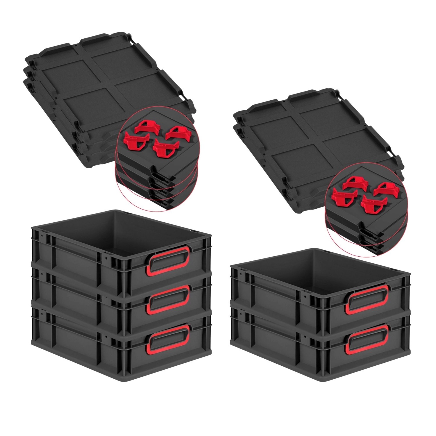 PROREGAL SparSet 5x Eurobox Nextgen Color Mit Auflagedeckel HxBxT 12x30x40c günstig online kaufen