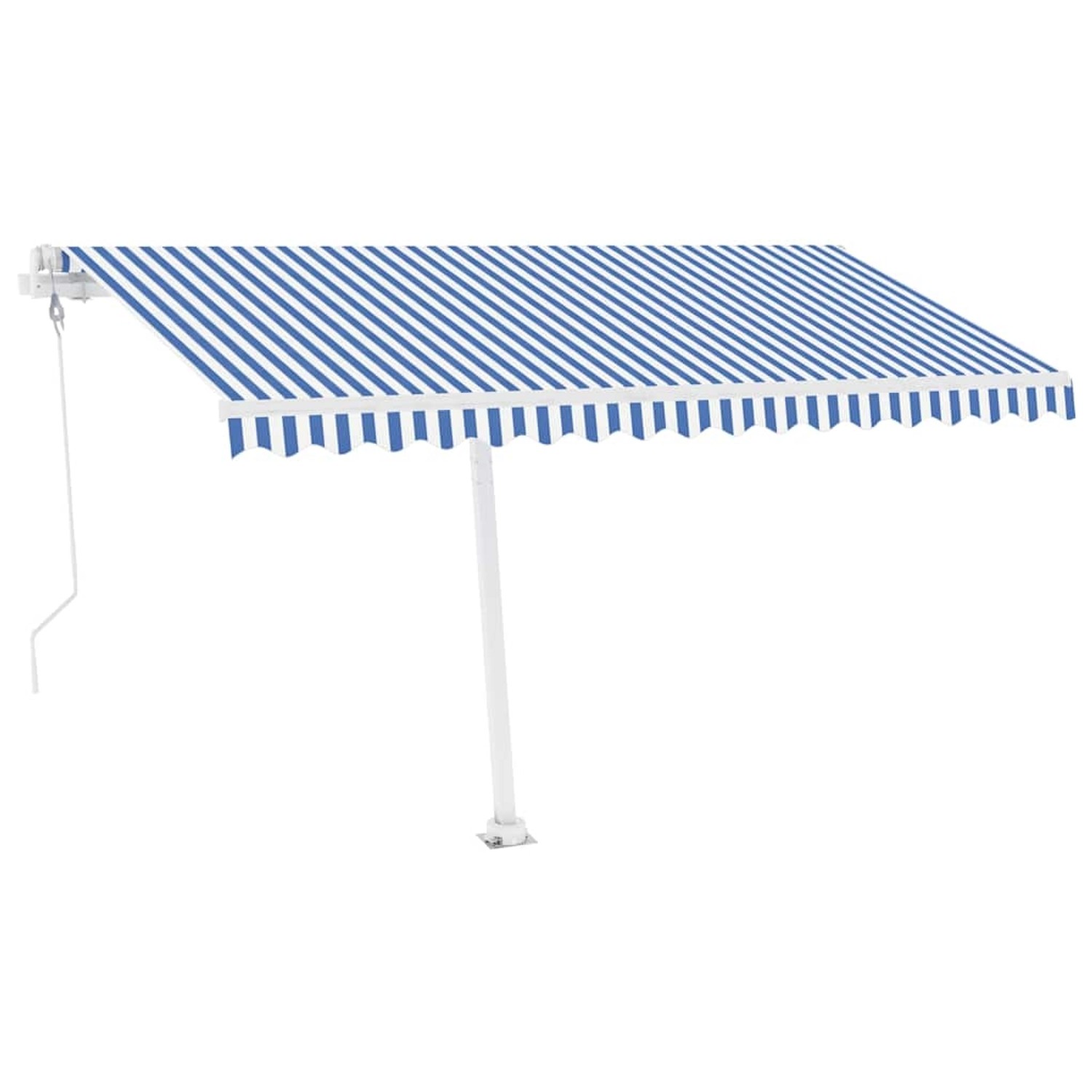 furnicato Standmarkise Automatisch 400x300 cm Blau/Weiß günstig online kaufen