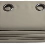 Zusammengelegter, blickdichter Moondream Verdunkelungsvorhang in Taupe mit Ösen.