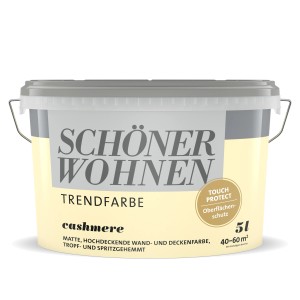 Eimer Schöner Wohnen Trendfarbe Cashmere, matte Wandfarbe, 5 Liter.