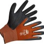 LUX Multi Handschuhe Gr. 7, Arbeitshandschuhe mit schwarzer Handfläche und braunem Handrücken.