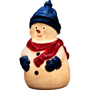 Leuchtender Konstsmide Schneemann aus Kunststoff mit Mütze und Schal, warmweiße Dioden für die Weihnachtsdeko.
