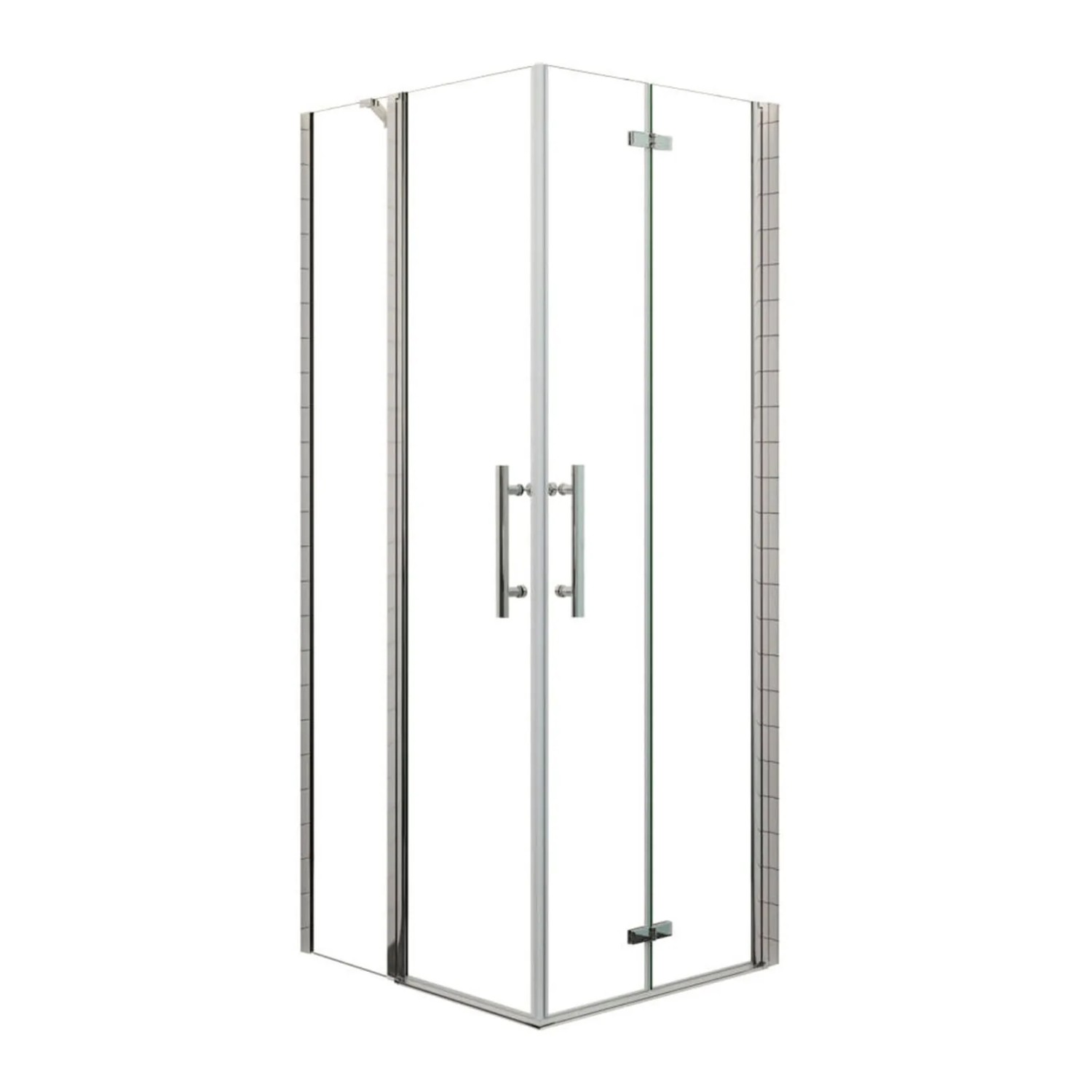 AICA Mit Festen Wandelement 80cm x Falttür 95cm x H.195cm Eckeinstieg Duschkabine Duschabtrennung Pendeltür Eckdusche