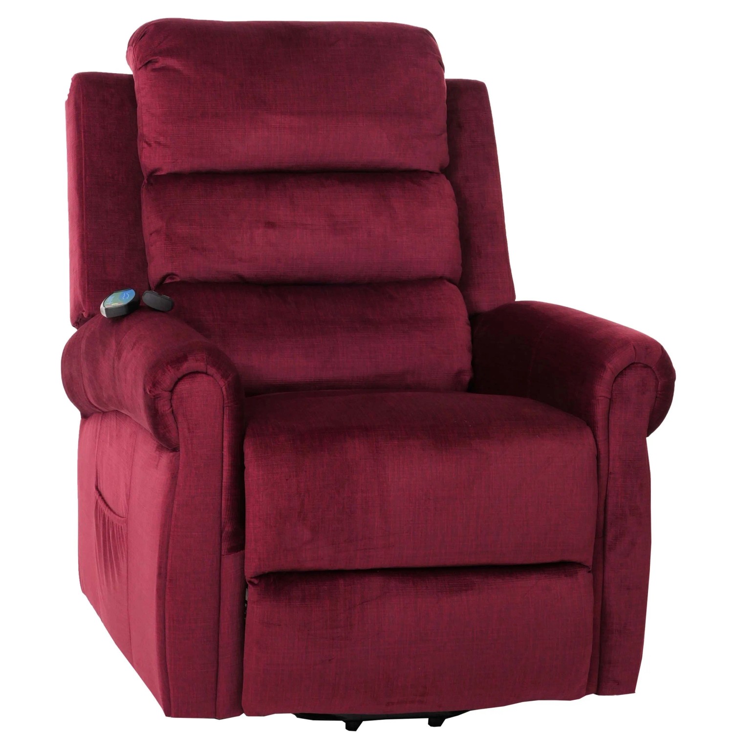 MCW Fernsehsessel K63 Aufstehhilfe Massage Heizfunktion Stoff 220g/m² Bordeaux