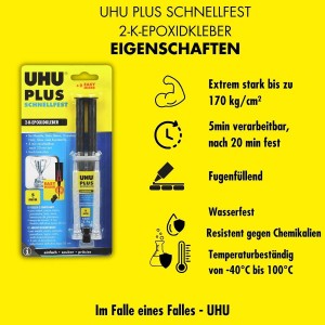 Uhu plus schnellfest Doppelkammerspritze 15,5 g