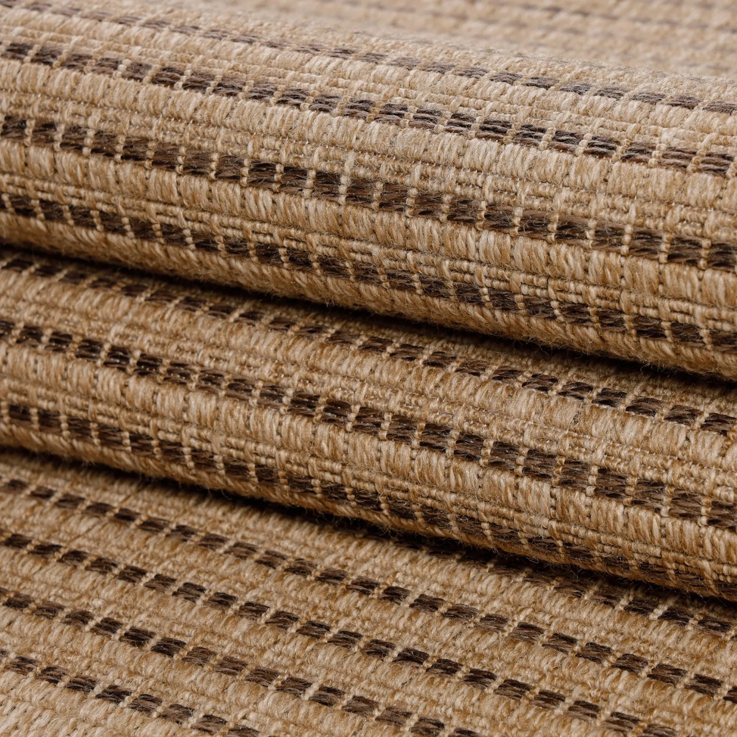 Detailansicht Ayyildiz Outdoor-Teppich Dhaka, schwarz, 80x250 cm, Sisal-Optik.