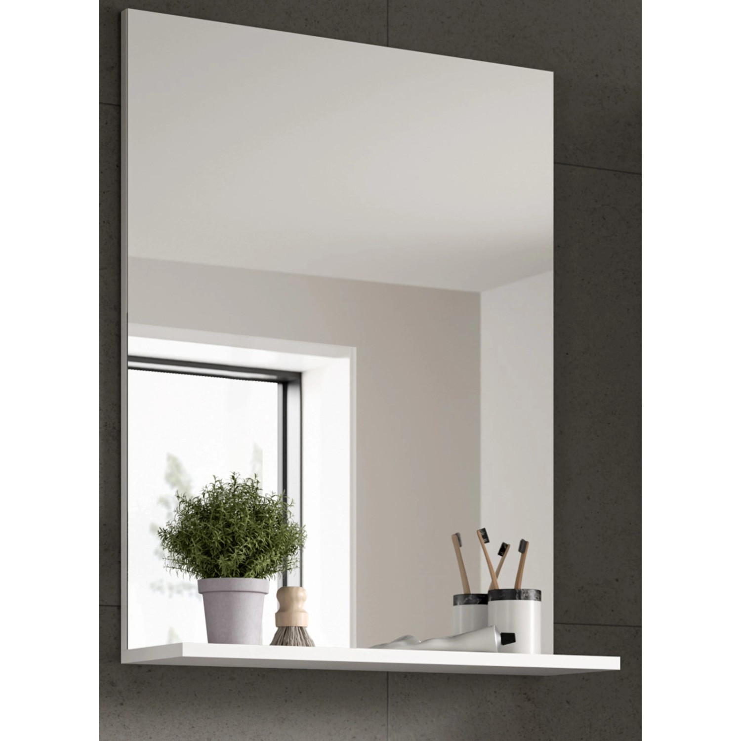 Inn.Furn Badezimmer Spiegel in Weiß 60 x 79 cm Shawn_3