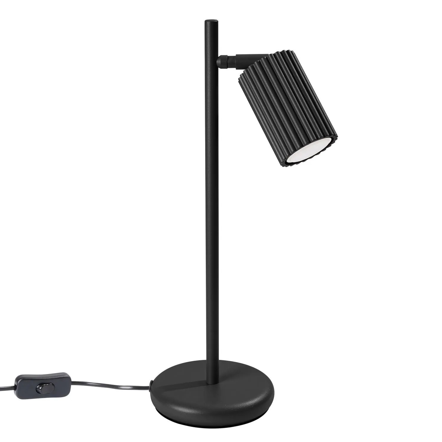 Licht-Erlebnisse Schreibtischlampe Schwarz 43 CM Hoch Schwenkbar Aluminium GU10 Modern