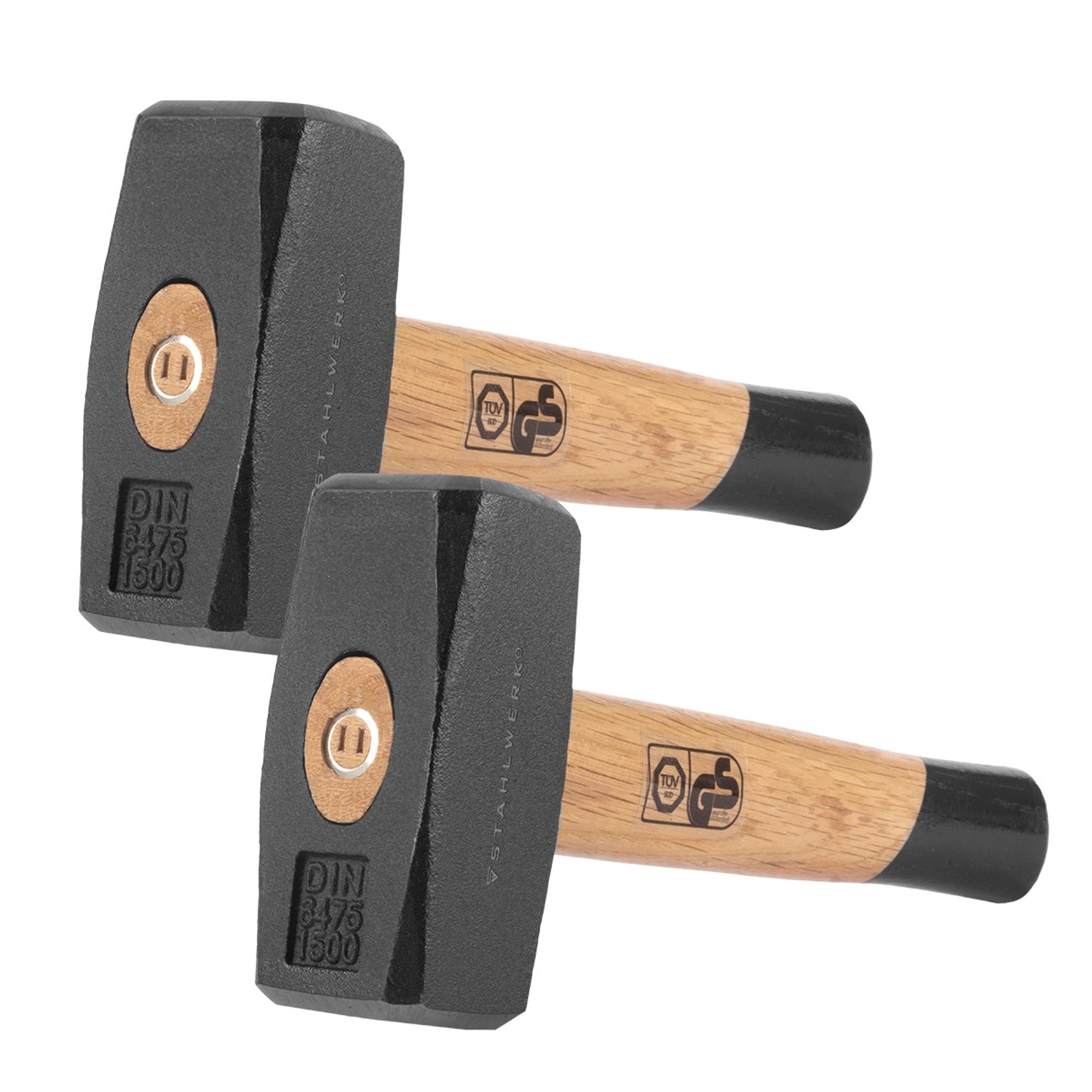 STAHLWERK Fäustel 2er Set 1500G Plattenhammer Aus Carbon-Stahl Holzstiel günstig online kaufen