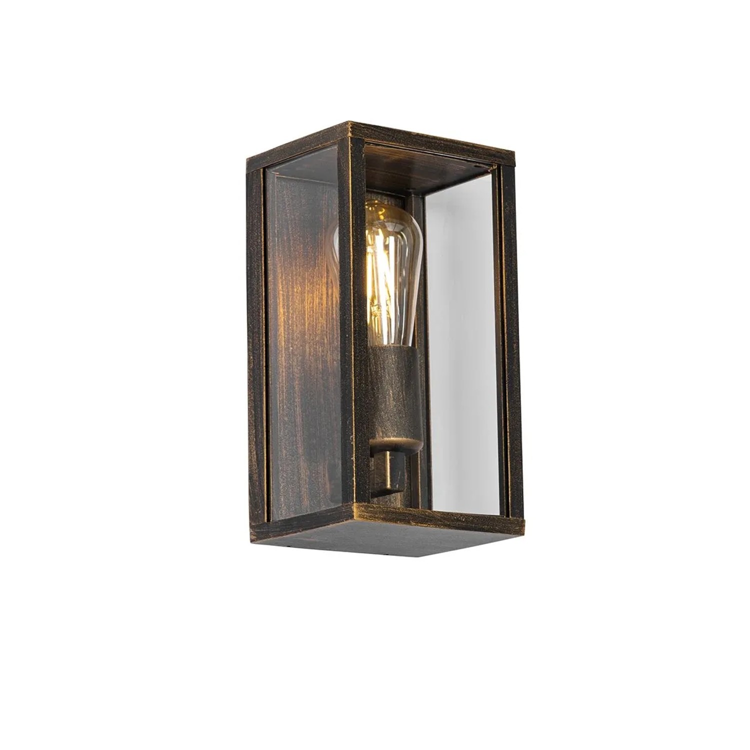 QAZQA Vintage Wandleuchte AntikGold 26 cm IP44 Charlois