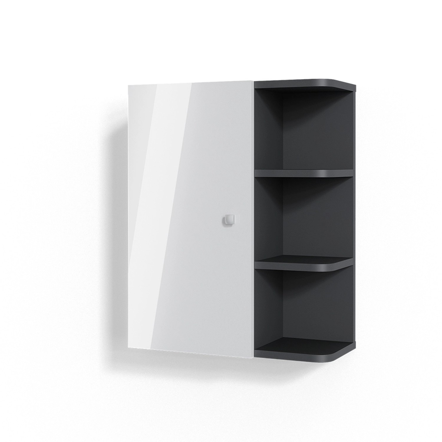 Vicco Badschrank Fynn Weiß Hochglanz/Anthrazit 47 x 59 cm günstig online kaufen