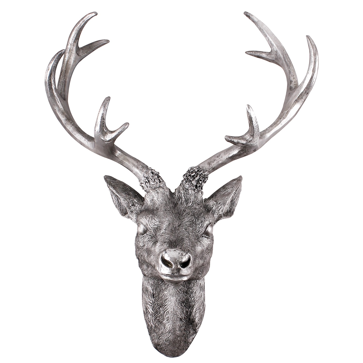 Mojawo Hirschgeweih Hirschkopf Geweih 10 Ender Silber Optik 14x16x30cm Figu günstig online kaufen