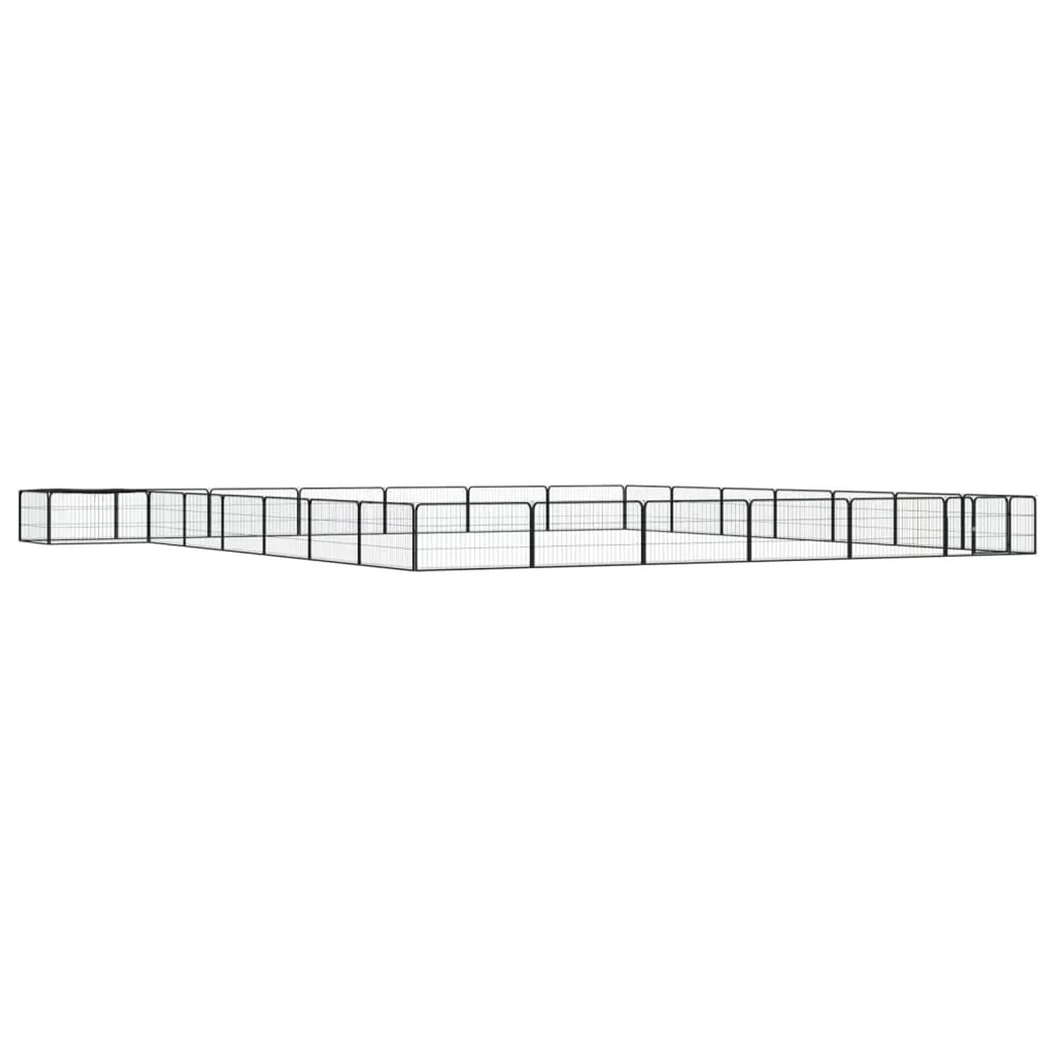 vidaXL 28 Tlg Hundelaufstall Schwarz 100x50cm Stahl Pulverbeschichtet 3115981