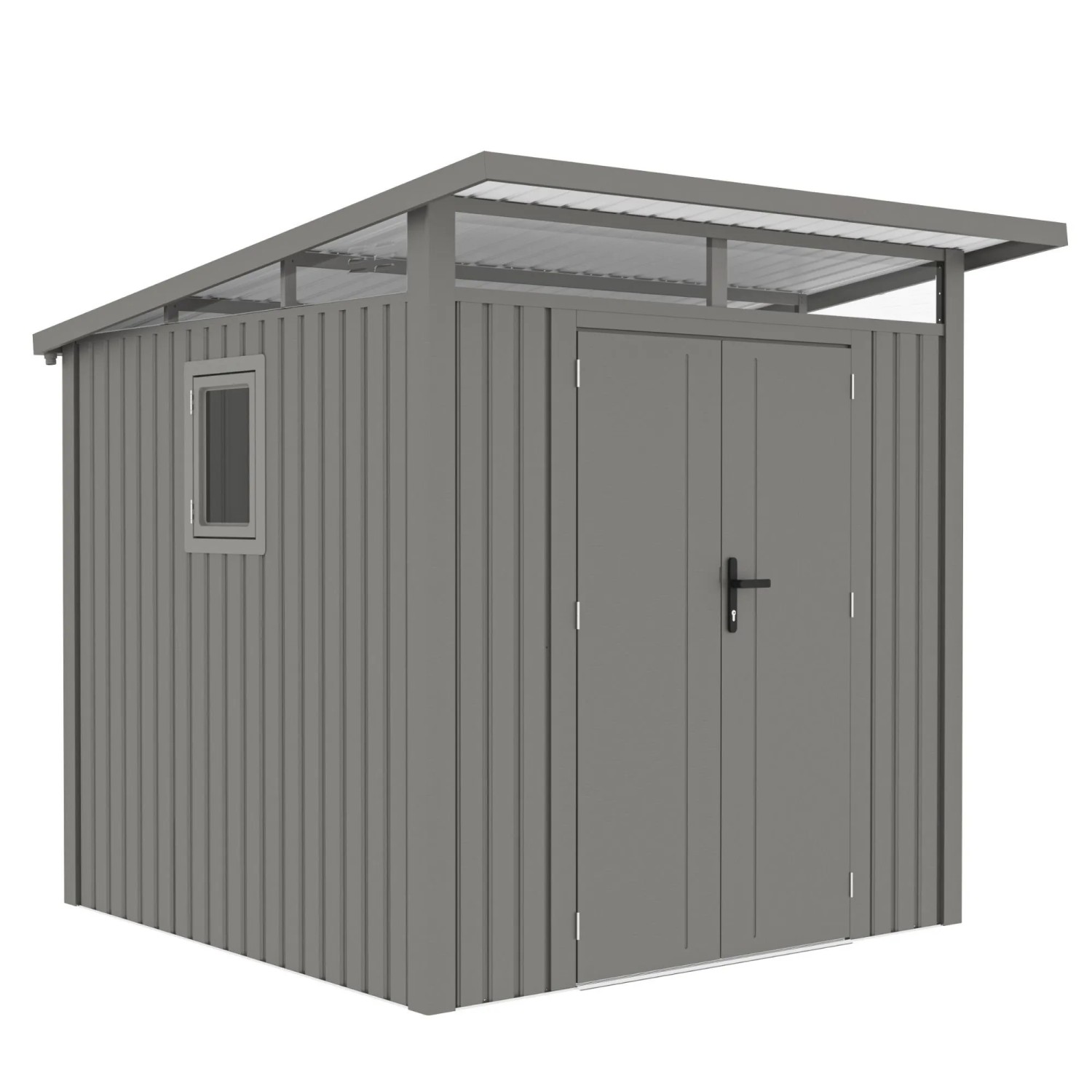 osoltus Metall Gerätehaus Klara B 225 X 190 Cm Grau mit Fenster