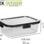 Wenko Glas Frischhaltedose Steel Black Outdoor Kitchen, 1,5 l, mit Edelstahl-Deckel und schwarzen Akzenten.