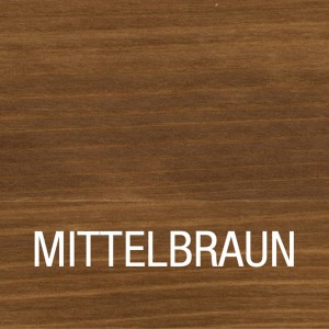 Holzbeize Mittelbraun von Bondex für den Innenbereich. Holzmaserung sichtbar.