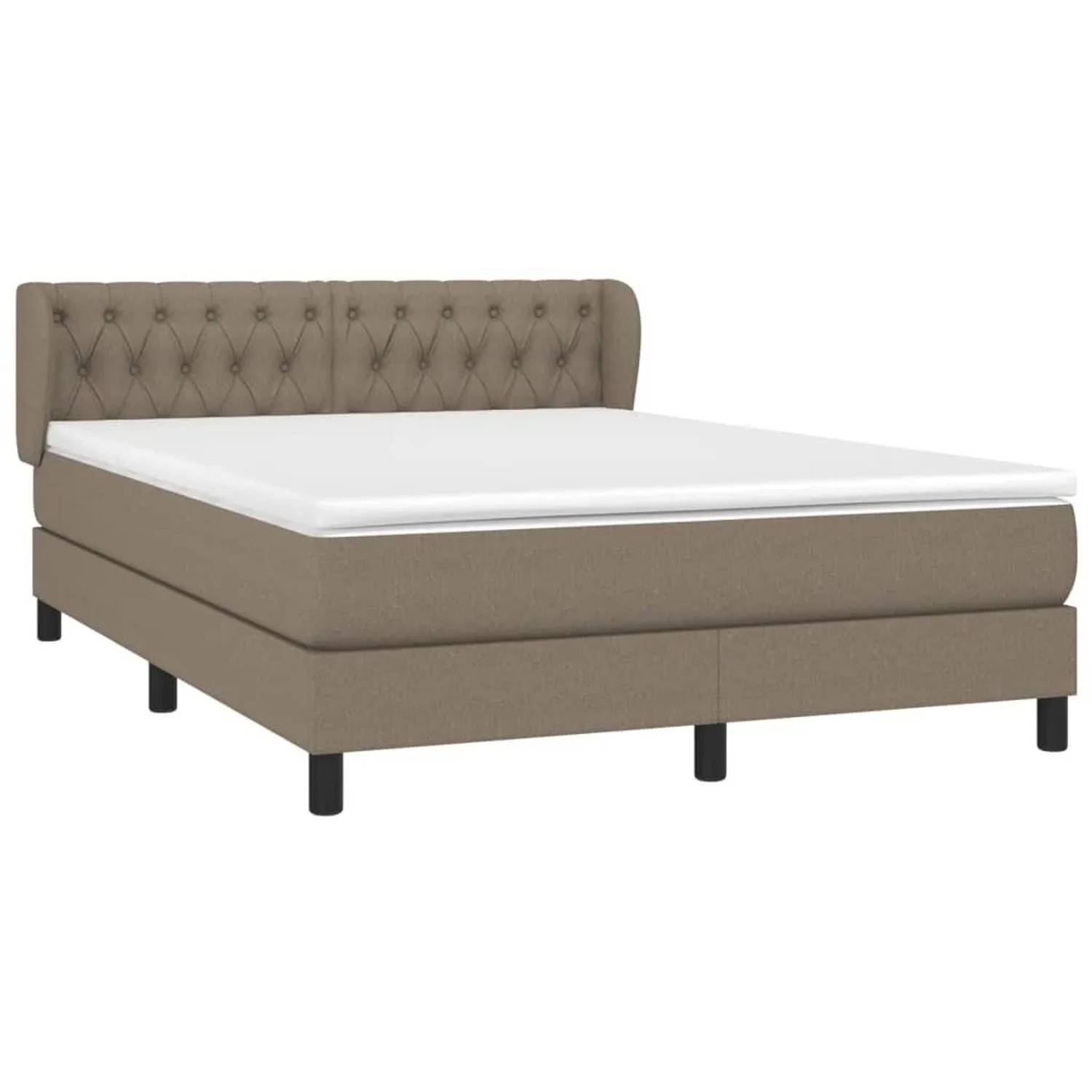 vidaXL Boxspringbett mit Matratze Taupe 140x190 cm Stoff 3126481 günstig online kaufen