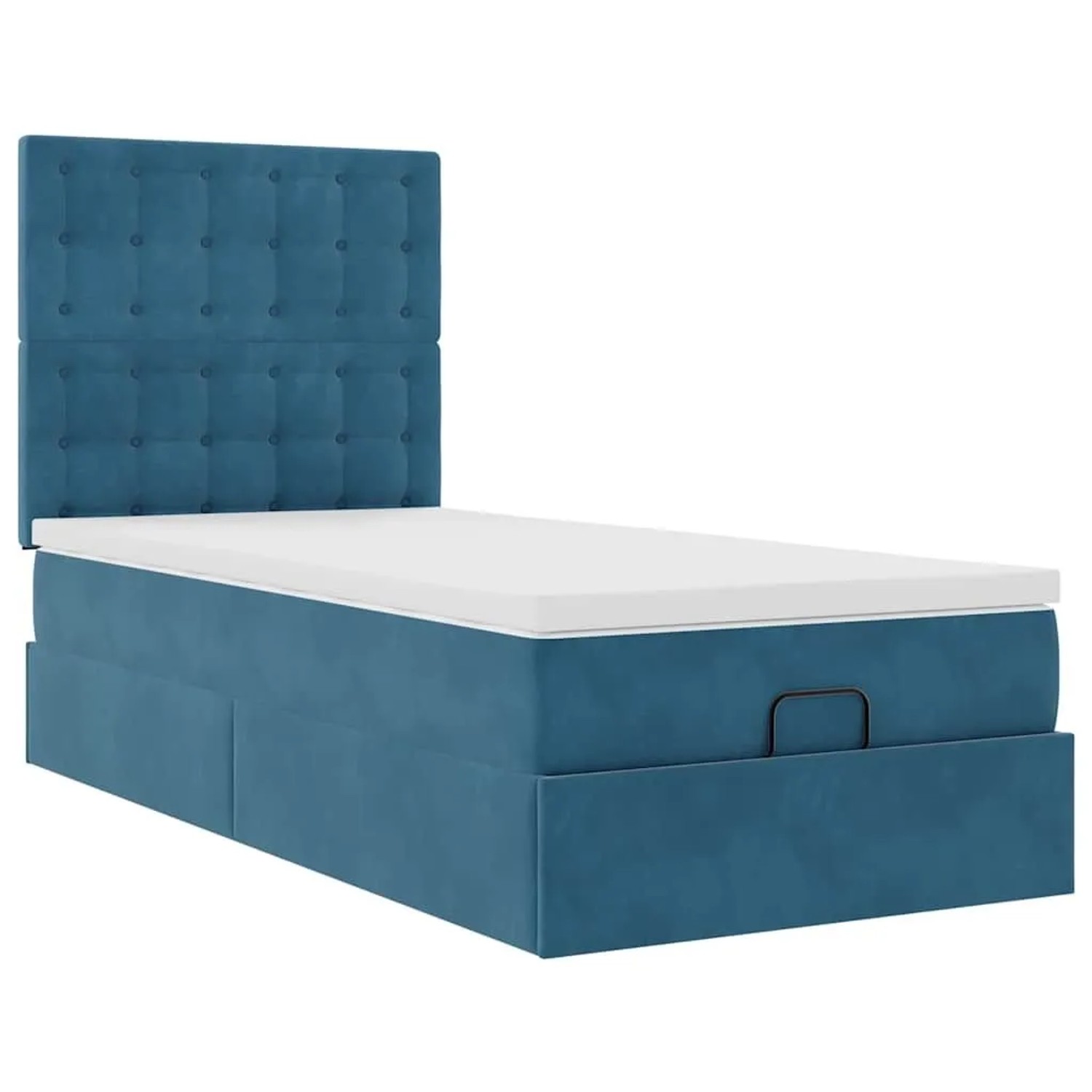 vidaXL Ottoman-Bett mit Matratzen & LEDs Dunkelblau 80x200 cm Samt 3314430