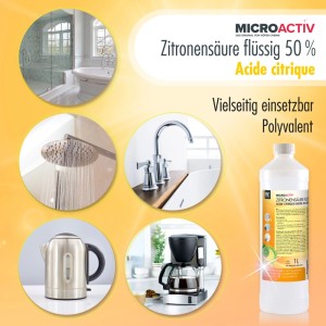 Höfer Chemie Zitronensäure 50% flüssig, vielseitig einsetzbar zur Reinigung und Entkalkung.