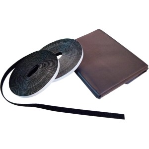 Windhager Pollenschutz-Set für Fenster, anthrazit, 130x150cm, mit Gewebe und Klettband.