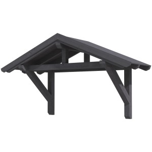 Skan Holz Haustür-Vordach Stralsund 1, schiefergrau lasiert, 289x116 cm. Holzvordach für Hauseingänge.