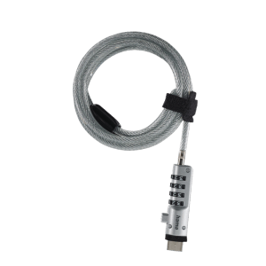 Hama Laptopschloss USB Zahlenschloss, 4-stellig, Carbonstahl, silber.