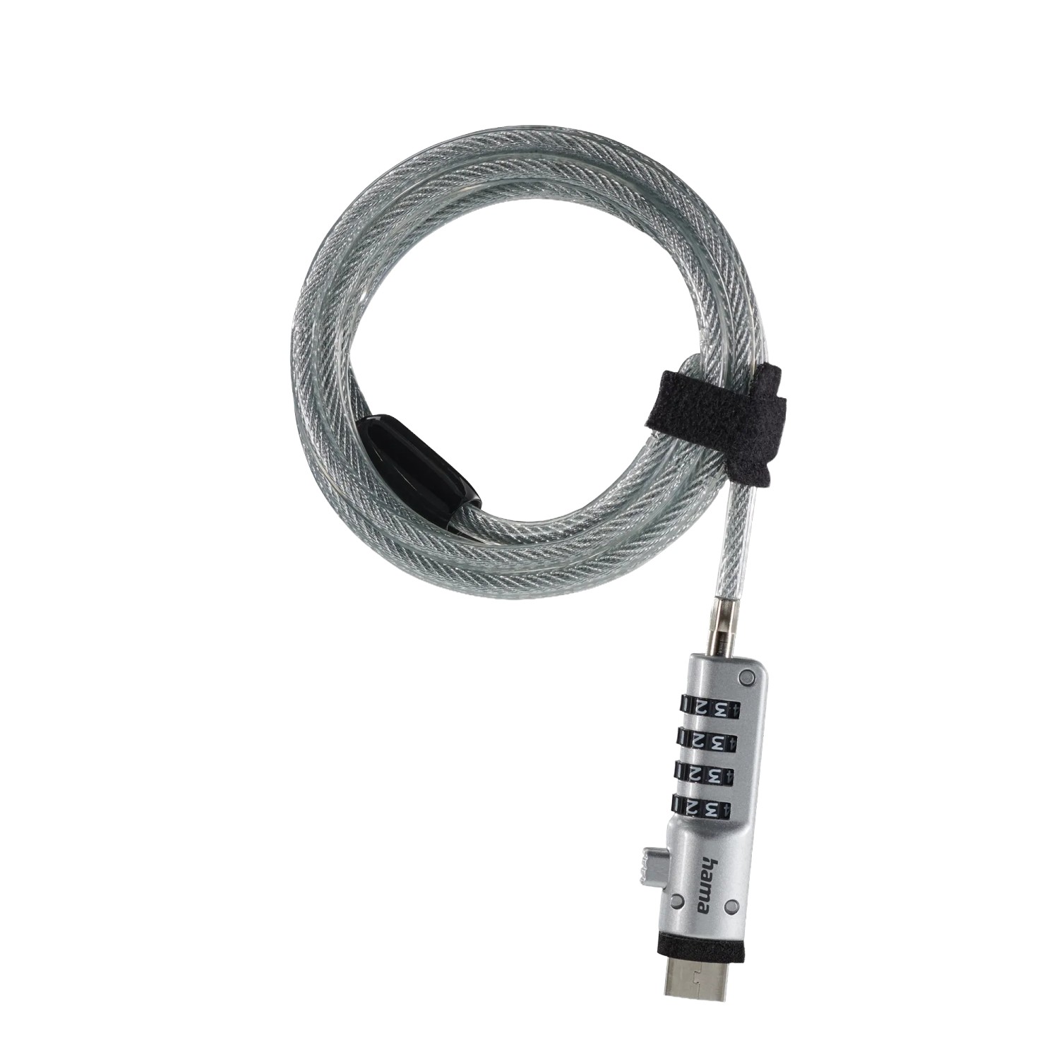 Thumbnail - Hama Laptopschloss USB Zahlenschloss 4-stellig Carbonstahl Silber