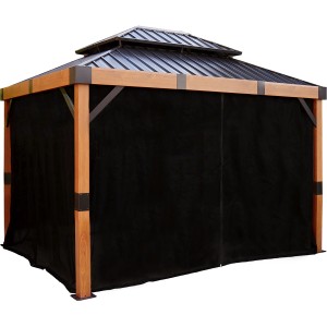 Sojag Pavillon Fontana Vorhänge, 289x363 cm, Schwarz. Vorhänge mit Reißverschluss für Pavillon.