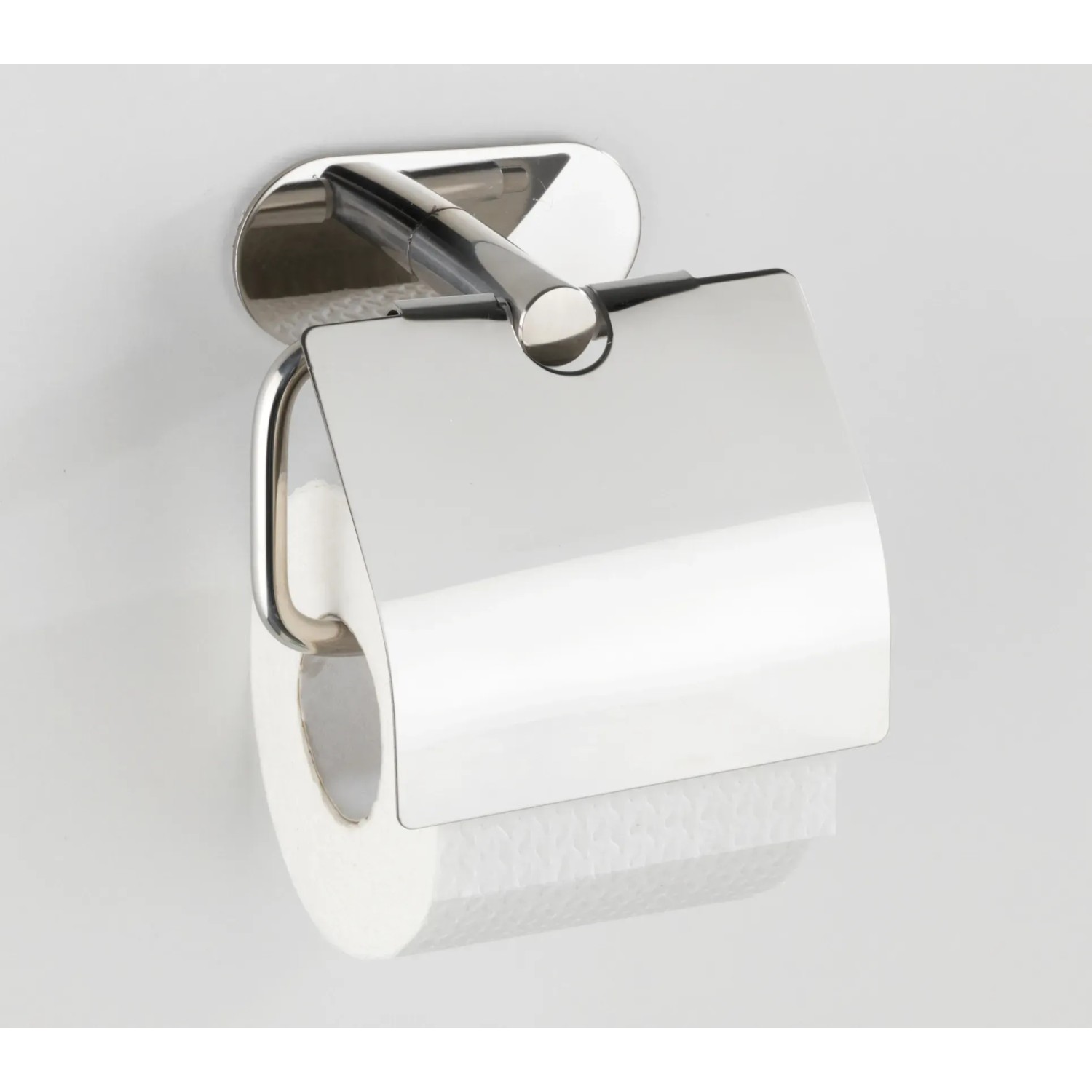 WENKO Toilettenpapierhalter Basic – Aus Edelstahl, Offene Halterung, 12,5x10,5x1,5 Cm