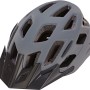 Grauer Prophete Fahrradhelm (Größe 55-58 cm) mit Visier und Belüftungsöffnungen.