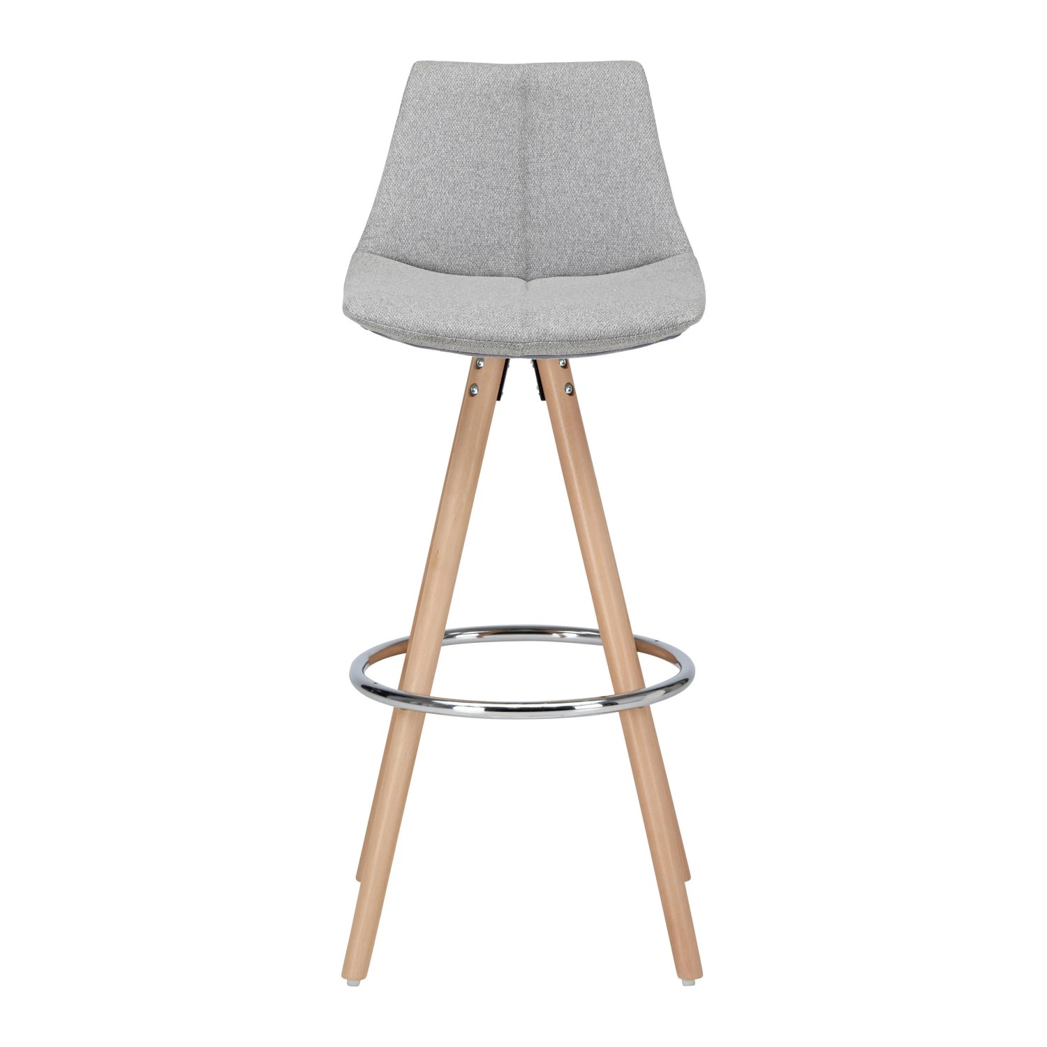 Bessagi Home Barhocker Nelo Grau Webstoff Gepolstert_7