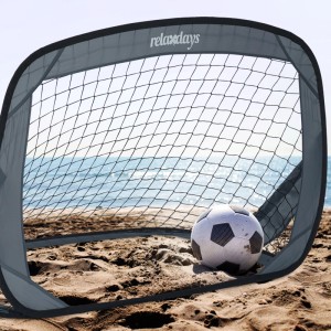 Relaxdays Fußballtore Polyester Glasfaserverstärkter Kunststoff Grau Pop Up 78 cm x 121 cm x 80 cm 1,52 kg