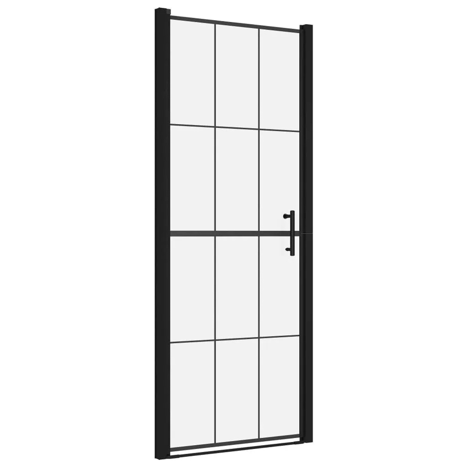 vidaXL Duschtür Hartglas 91x195 cm Schwarz 148888